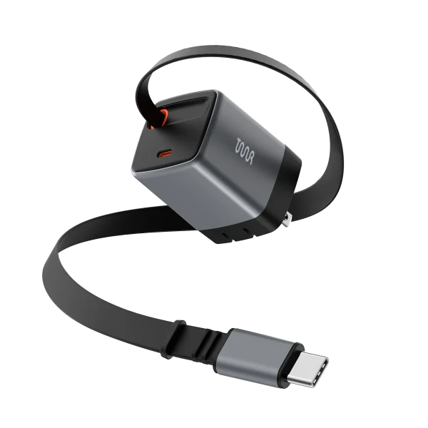 OMI 45W GaN Charger with Retractable USB-C Cable