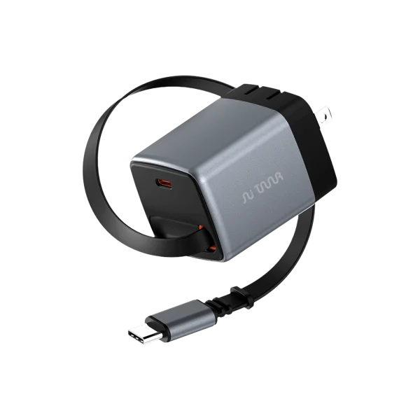 OMI 45W GaN Charger with Retractable USB-C Cable