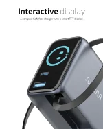 OMI 70W GaN Charger (Interactive Display & Retractable USB-C Cable)